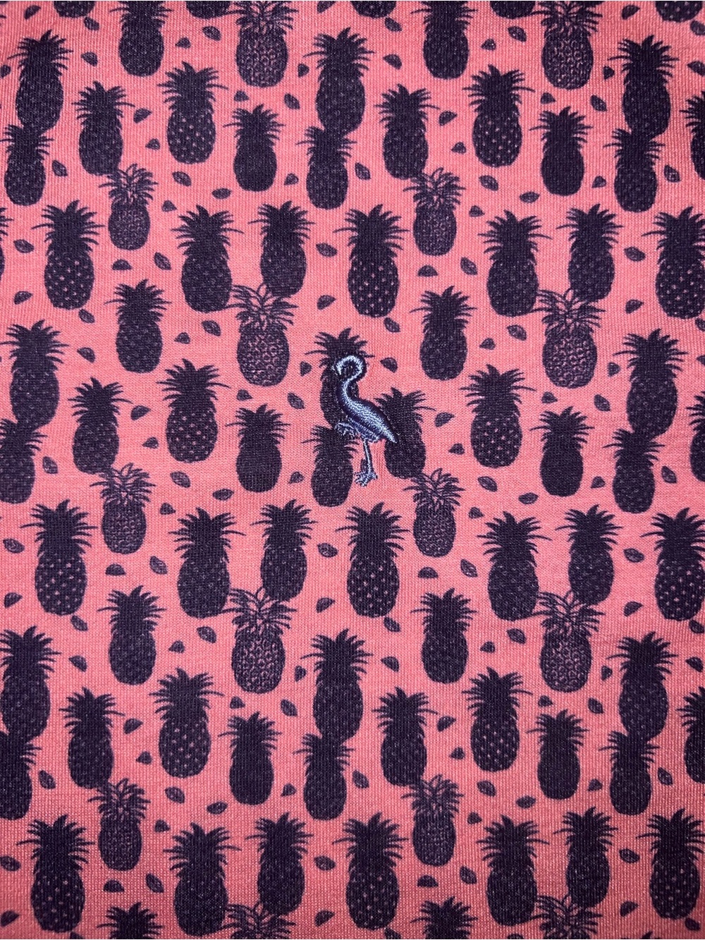 NWT Tailorbyrd Men’s XL Pink Navy Blue Pineapple Performance Golf Polo Shirt - Picture 3 of 7